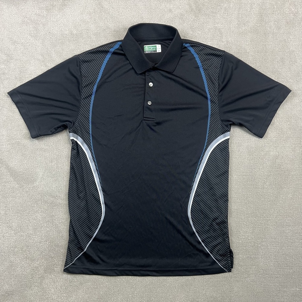 Ben Hogan Performance Polo Shirt Size S Mens Black Blue Graphic Golf Athletic